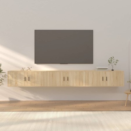 Muebles para TV de pared 3 uds roble Sonoma 100x34,5x40 cm en Muebles TV | Comprar online en Foru.es