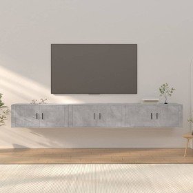 Muebles para TV de pared 3 uds gris hormigón 100x34,5x40 cm en Muebles TV | Comprar online en Foru.es