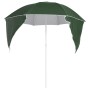 Sombrilla de playa con paredes laterales verde 215 cm en Sombrillas | Comprar online en Foru.es