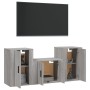Set de muebles para TV 3 pzas madera contrachapada gris Sonoma en Muebles TV | Comprar online en Foru.es