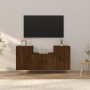 Set de muebles para TV 3 pzas madera contrachapada roble marrón en Muebles TV | Comprar online en Foru.es