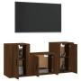 Set de muebles para TV 3 pzas madera contrachapada roble marrón en Muebles TV | Comprar online en Foru.es