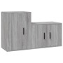 Set de muebles para TV 2 pzas madera contrachapada gris Sonoma en Muebles TV | Comprar online en Foru.es