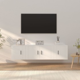 Set de muebles de TV 3 piezas madera contrachapada blanco en Muebles TV | Comprar online en Foru.es