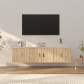 Set de muebles para TV 3 pzas madera contrachapada roble sonoma en Muebles TV | Comprar online en Foru.es