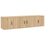 Set de muebles para TV 3 pzas madera contrachapada roble sonoma en Muebles TV | Comprar online en Foru.es