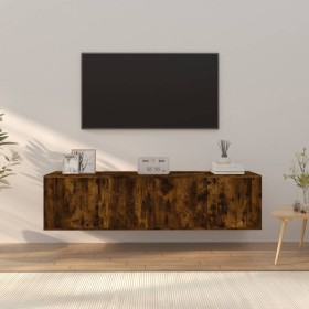 Set de muebles de TV 3 pzas madera contrachapada roble ahumado en Muebles TV | Comprar online en Foru.es