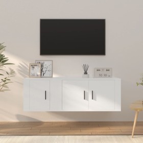 Set de muebles de TV 2 piezas madera contrachapada blanco en Muebles TV | Comprar online en Foru.es