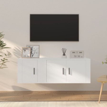 Set de muebles de TV 2 piezas madera contrachapada blanco en Muebles TV | Comprar online en Foru.es