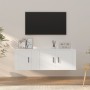 Set de muebles de TV 2 piezas madera contrachapada blanco en Muebles TV | Comprar online en Foru.es