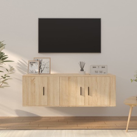 Set de muebles para TV 2 pzas madera contrachapada roble sonoma en Muebles TV | Comprar online en Foru.es