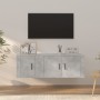 Set de muebles de TV 2 pzas madera contrachapada gris hormigón en Muebles TV | Comprar online en Foru.es