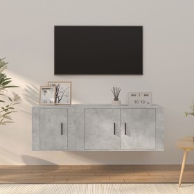 Set de muebles de TV 2 pzas madera contrachapada gris hormigón en Muebles TV | Comprar online en Foru.es