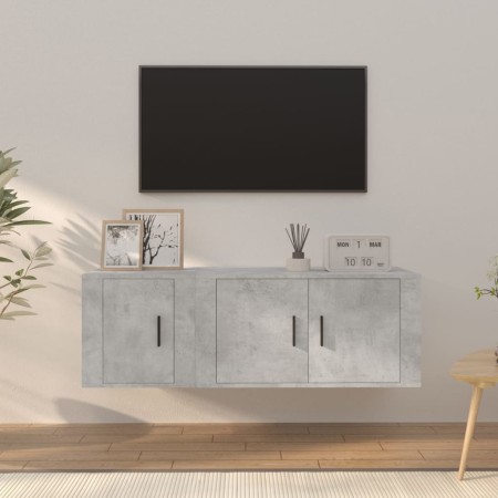 Set de muebles de TV 2 pzas madera contrachapada gris hormigón en Muebles TV | Comprar online en Foru.es