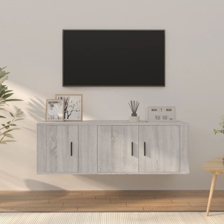 Set de muebles para TV 2 pzas madera contrachapada gris Sonoma en Muebles TV | Comprar online en Foru.es