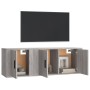 Set de muebles para TV 2 pzas madera contrachapada gris Sonoma en Muebles TV | Comprar online en Foru.es