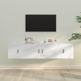 Set de muebles de TV 3 piezas madera contrachapada blanco en Muebles TV | Comprar online en Foru.es