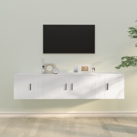 Set de muebles de TV 3 piezas madera contrachapada blanco en Muebles TV | Comprar online en Foru.es