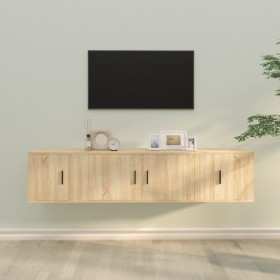 Set de muebles para TV 3 pzas madera contrachapada roble sonoma en Muebles TV | Comprar online en Foru.es