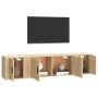 Set de muebles para TV 3 pzas madera contrachapada roble sonoma en Muebles TV | Comprar online en Foru.es