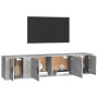 Set de muebles de TV 3 pzas madera contrachapada gris hormigón en Muebles TV | Comprar online en Foru.es