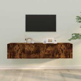 Set de muebles de TV 3 pzas madera contrachapada roble ahumado en Muebles TV | Comprar online en Foru.es