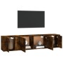 Set de muebles de TV 3 pzas madera contrachapada roble ahumado en Muebles TV | Comprar online en Foru.es