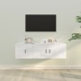 Set de muebles de TV 2 piezas madera contrachapada blanco en Muebles TV | Comprar online en Foru.es