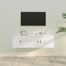 Set de muebles de TV 2 piezas madera contrachapada blanco en Muebles TV | Comprar online en Foru.es
