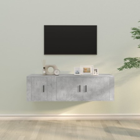 Set de muebles de TV 2 pzas madera contrachapada gris hormigón en Muebles TV | Comprar online en Foru.es