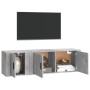 Set de muebles de TV 2 pzas madera contrachapada gris hormigón en Muebles TV | Comprar online en Foru.es