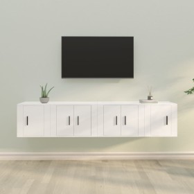 Set de muebles para TV 4 piezas madera contrachapada blanco en Muebles TV | Comprar online en Foru.es