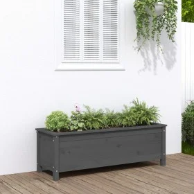 Arriate elevado de jardín madera maciza pino gris 119,5x40x39cm de vidaXL, Maceteros y jardineras - Ref: Foro24-825263, Preci...