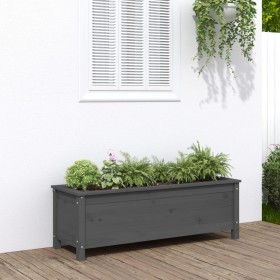 Arriate elevado de jardín madera maciza pino gris 119,5x40x39cm de vidaXL, Maceteros y jardineras - Ref: Foro24-825263, Preci...