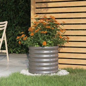 Jardinera de acero galvanizado gris 40x40x36 cm en Macetas y jardineras | Comprar online en Foru.es
