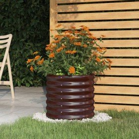 Jardinera de acero galvanizado marrón 40x40x36 cm en Macetas y jardineras | Comprar online en Foru.es