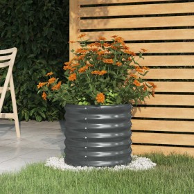 Jardinera acero galvanizado antracita 40x40x36 cm en Macetas y jardineras | Comprar online en Foru.es