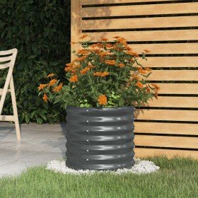 Jardinera acero galvanizado antracita 40x40x36 cm en Macetas y jardineras | Comprar online en Foru.es