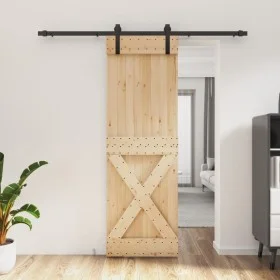 Schiebetür mit Beschlägen aus massivem Kiefernholz, 70 x 210 cm von vidaXL, Türen - Ref: Foro24-3202998, Preis: 152,07 €, Rab...