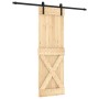Puerta corredera con herrajes madera maciza de pino 70x210 cm de vidaXL, Puertas - Ref: Foro24-3202998, Precio: 158,49 €, Des...