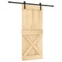 Schiebetür mit Beschlägen aus massivem Kiefernholz, 90 x 210 cm von vidaXL, Türen - Ref: Foro24-3203001, Preis: 187,99 €, Rab...