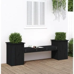 Banco con jardineras madera de pino negro 184,5x39,5x56,5 cm de vidaXL, Bancos de jardín - Ref: Foro24-825174, Precio: 154,43...