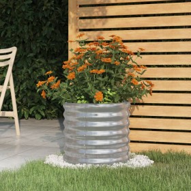 Jardinera de acero galvanizado 40x40x36 cm plateado en Macetas y jardineras | Comprar online en Foru.es