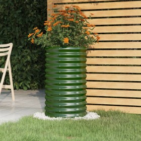 Jardinera de acero galvanizado verde 40x40x68 cm en Macetas y jardineras | Comprar online en Foru.es