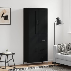 Aparador alto madera contrachapada negro 69,5x34x180 cm de vidaXL, Aparadores - Ref: Foro24-3199818, Precio: 188,07 €, Descue...