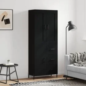 Aparador alto madera contrachapada negro 69,5x34x180 cm de vidaXL, Aparadores - Ref: Foro24-3199818, Precio: 182,87 €, Descue...