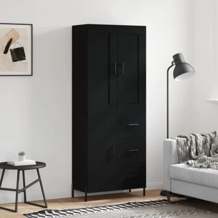 Aparador alto madera contrachapada negro 69,5x34x180 cm de vidaXL, Aparadores - Ref: Foro24-3199818, Precio: 182,87 €, Descue...