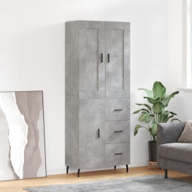Aparador alto madera contrachapada gris hormigón 69,5x34x180 cm de vidaXL, Aparadores - Ref: Foro24-3199829, Precio: 172,20 €...