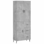 Concrete gray plywood tall sideboard 69.5x34x180 cm by vidaXL, Sideboards - Ref: Foro24-3199829, Price: 163,14 €, Discount: %