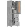 Concrete gray plywood tall sideboard 69.5x34x180 cm by vidaXL, Sideboards - Ref: Foro24-3199829, Price: 163,14 €, Discount: %